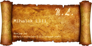 Mihalek Lili névjegykártya